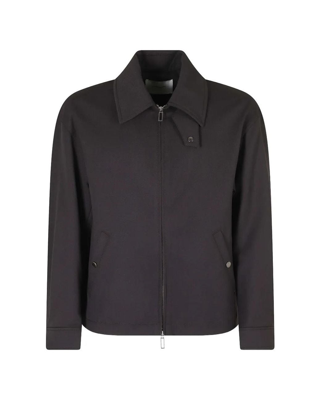 Paolo Pecora Black Zip-Up Collared Jacket for men