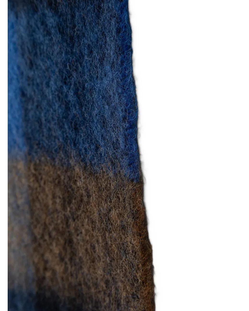 Paul & Shark Blue Check-Pattern Fringed Scarf for men
