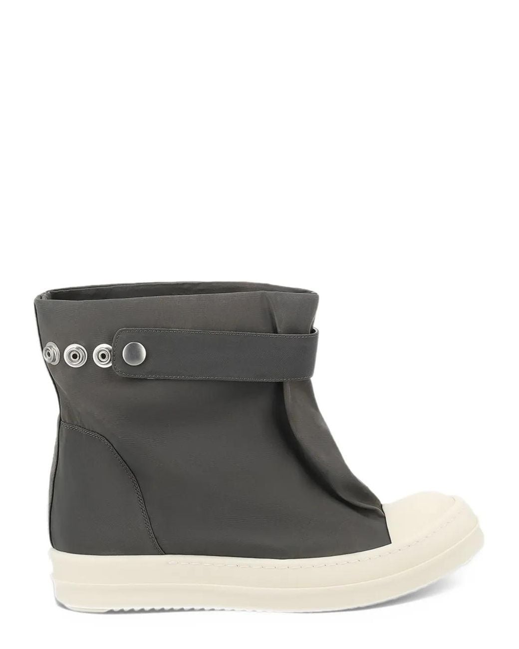 Rick Owens Black Press-Stud-Strap Boots
