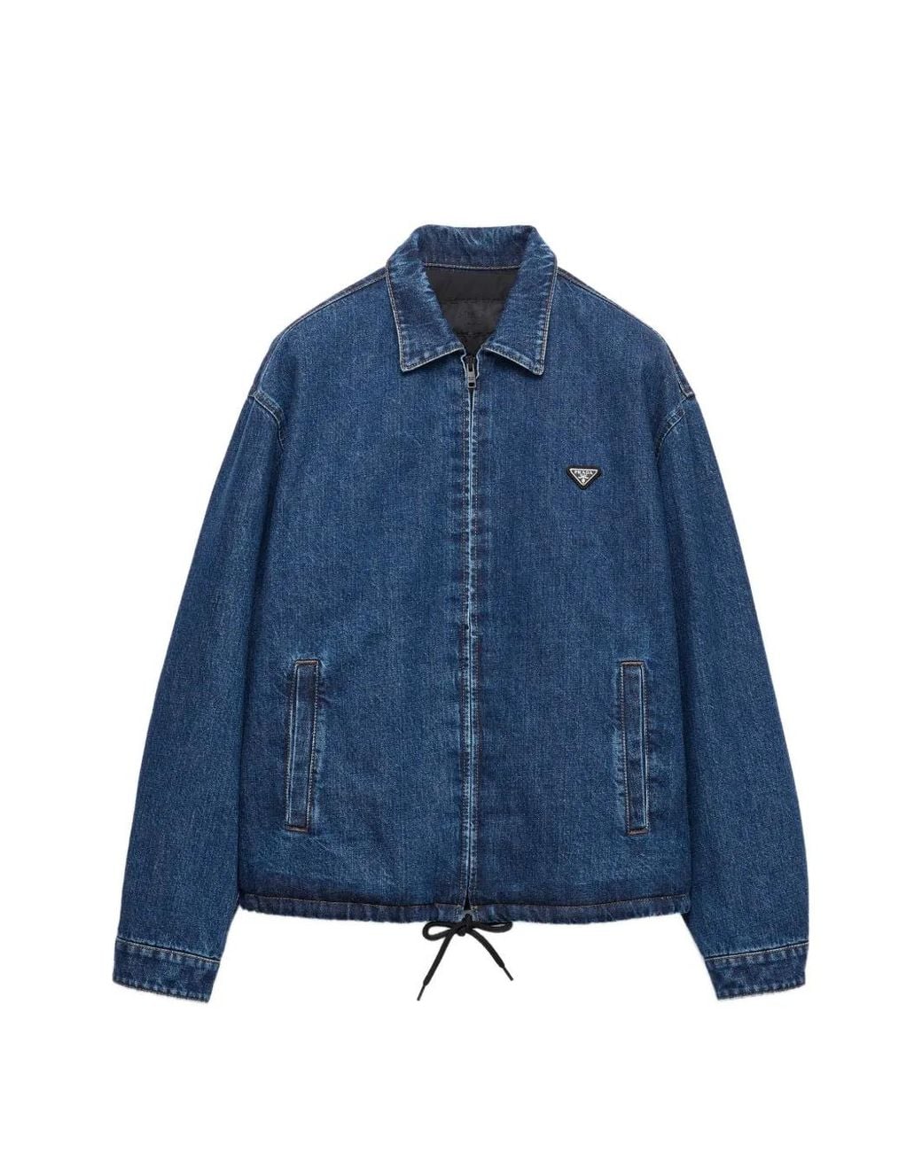 Prada Blue Padded Denim Blouson Jacket for men