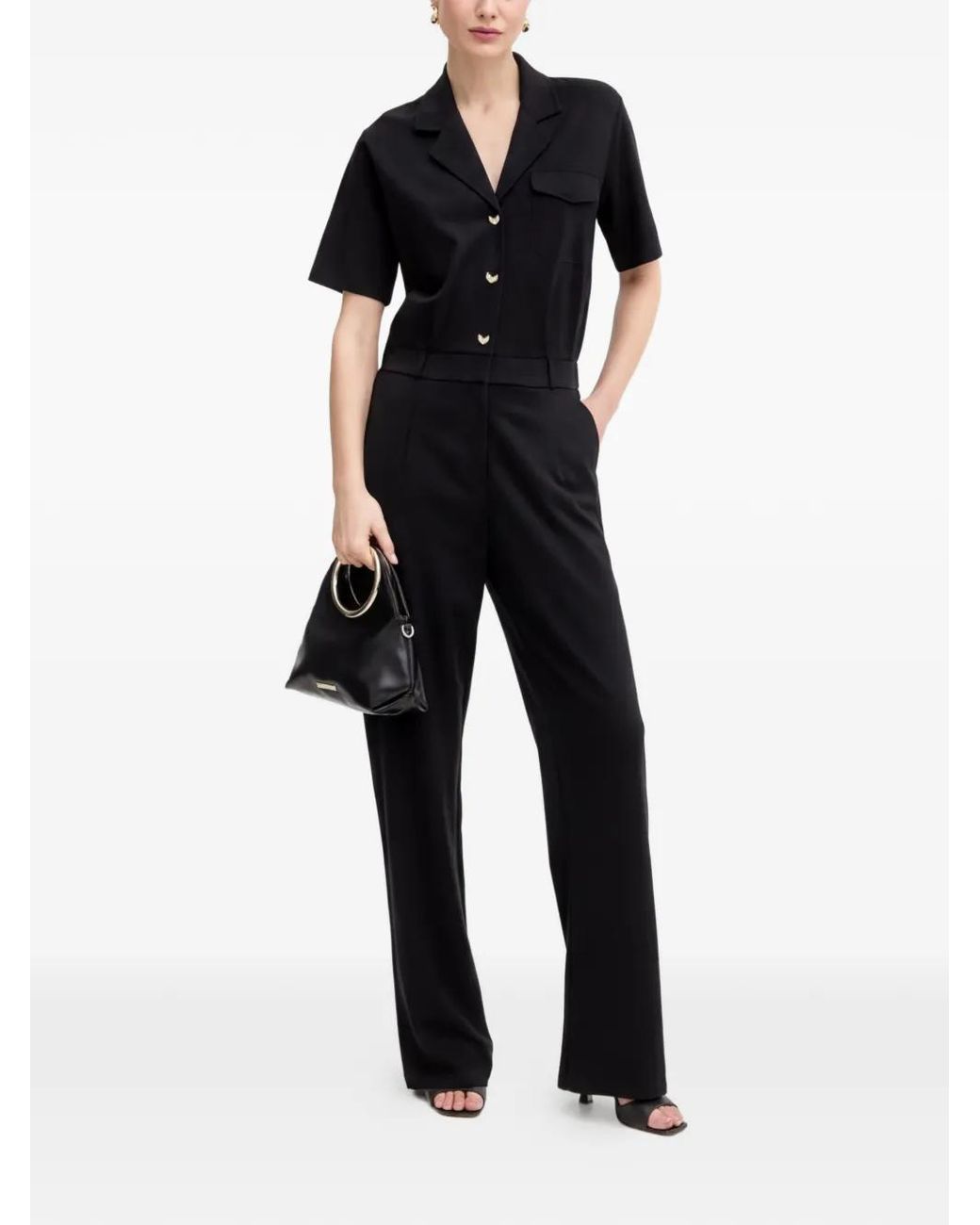 Liu Jo Black Milanese Stitch Jumpsuit