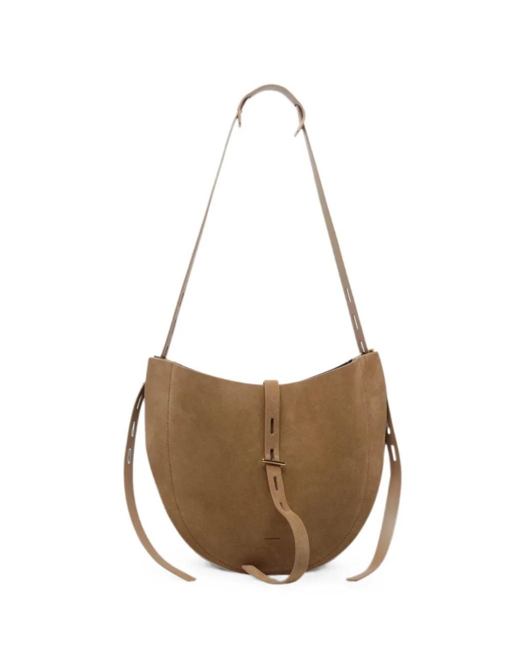 MINOBOSSI White Petit Sac Porté Épaule Lizzie En Daim