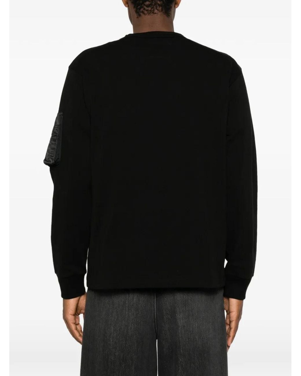 Sacai Black Zip-Pocket Long-Sleeve Sweater for men