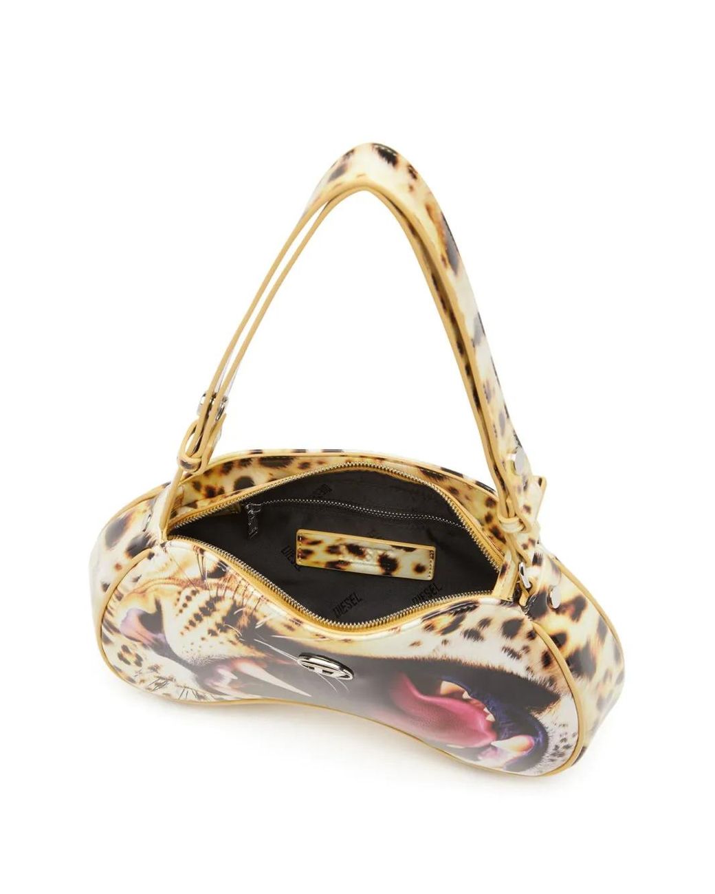 DIESEL Leopard Print Faux Leather Top-Handle Bag in White | Lyst DIESEL Leopard Print Faux Leather Top-Handle Bag in White | Lyst