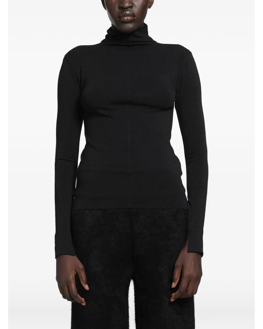 Thom Krom Black Turtleneck T-Shirt