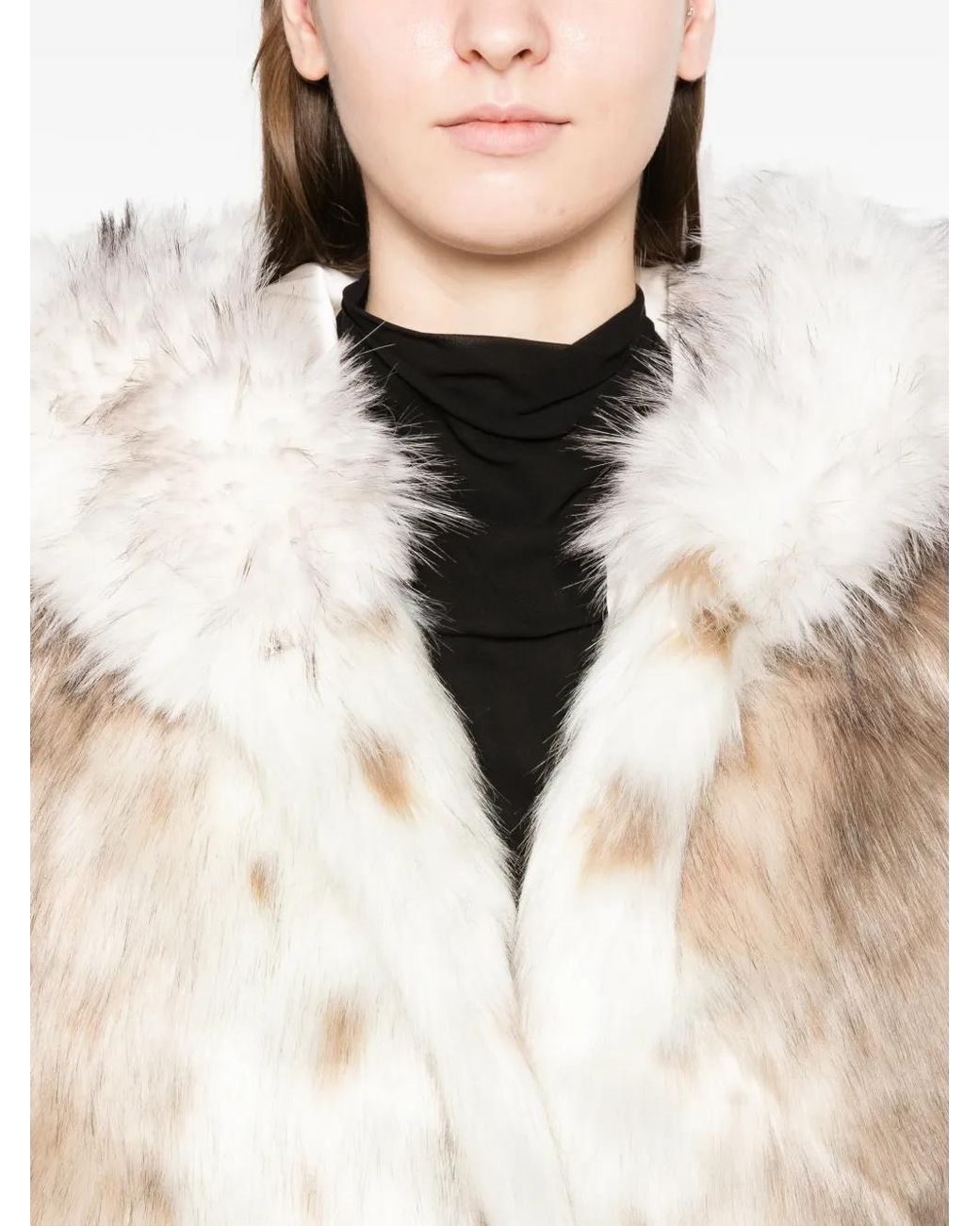 DUCIE Natural Dina Faux-Fur Coat