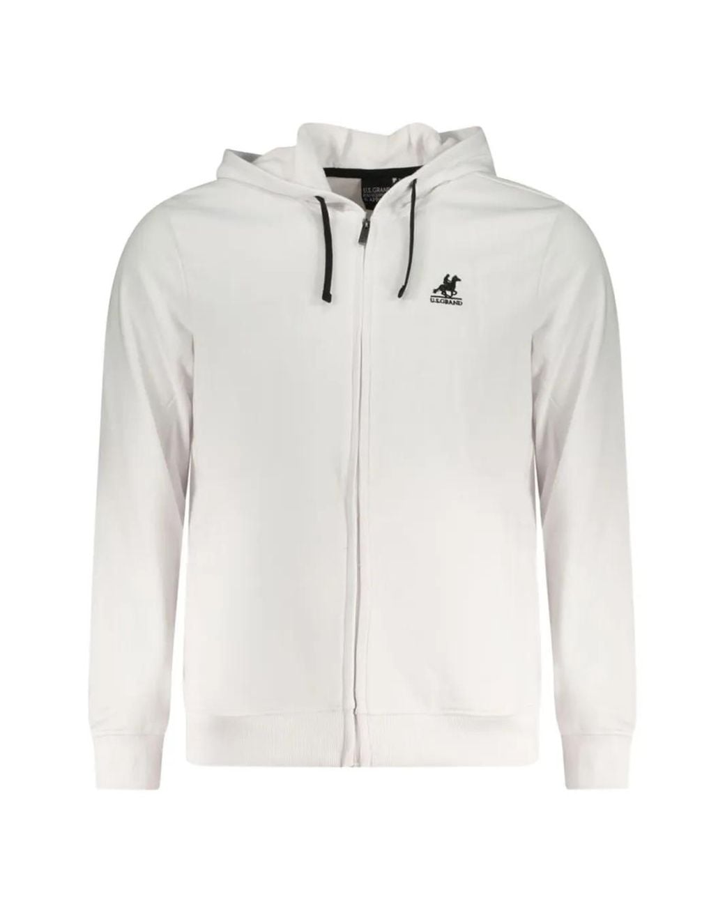 U.S. Grand White Hoodie Zippé À Logo Brodé for men