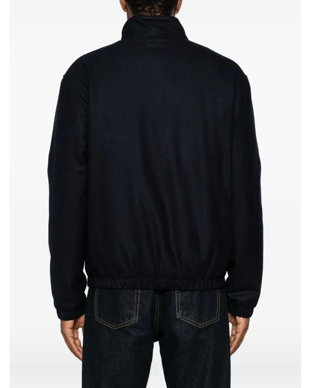 Lardini Black Zip-Up Bomber Jacket for men