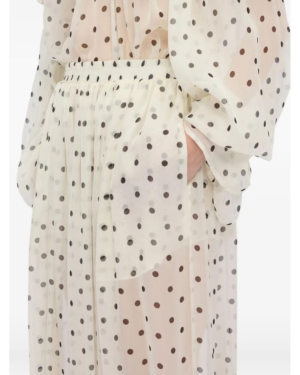 MSGM White Hose Mit Polka Dots