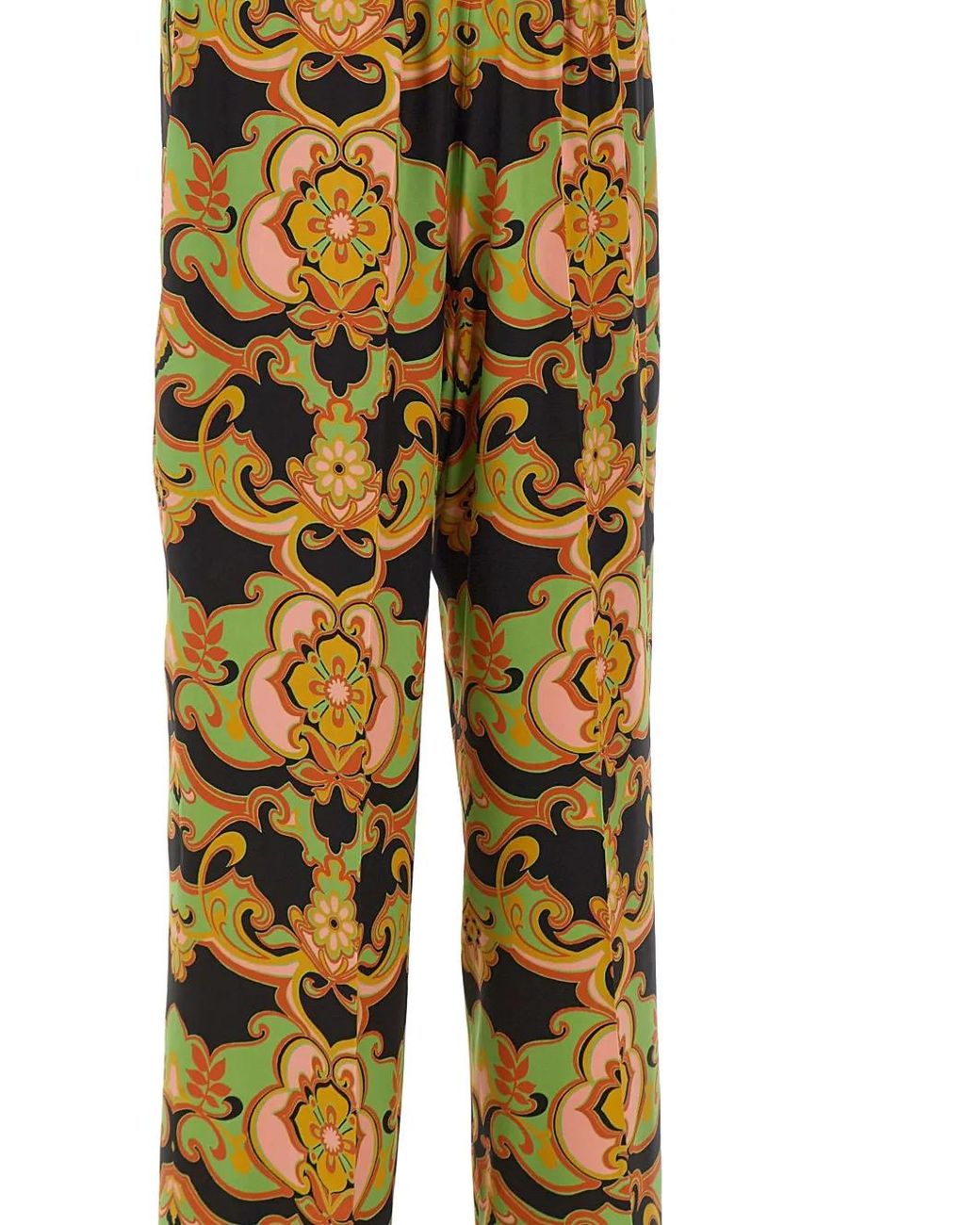 Etro Metallic Floral Palazzo Pants
