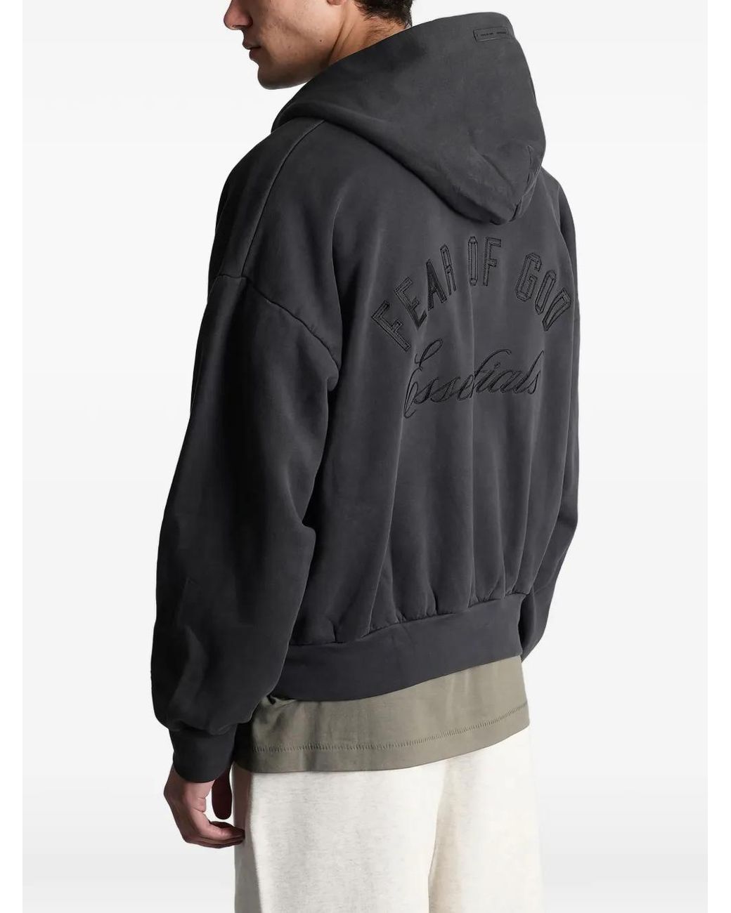 Fear Of God Black Double-Zip Long-Sleeve Hoodie for men
