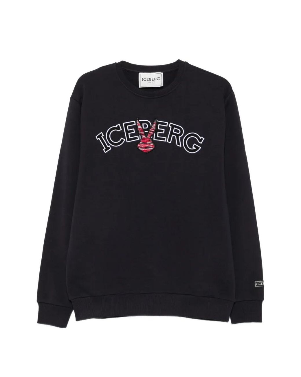 Iceberg Black Logo-Embroidered Sweatshirt for men