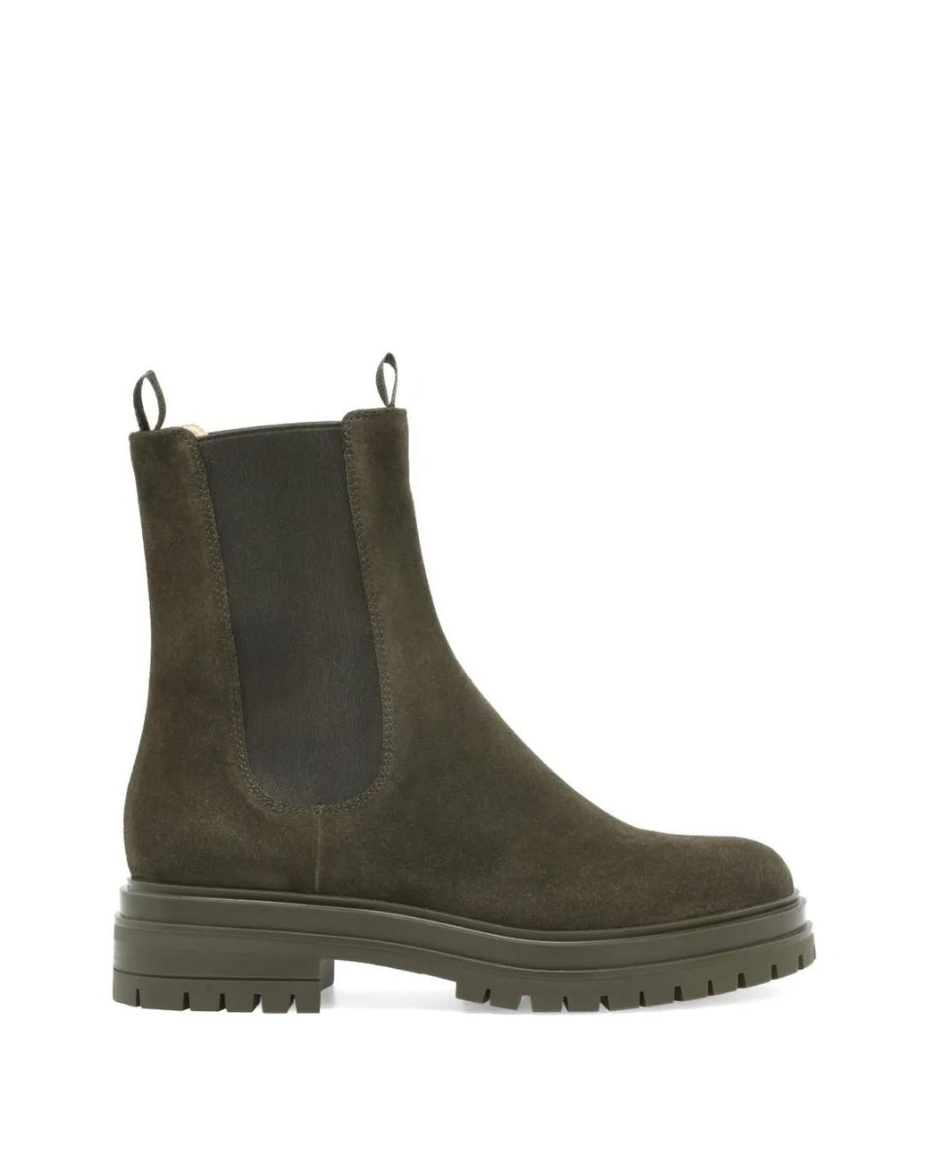 Gianvito Rossi Green Suede Pull-Tab Boots