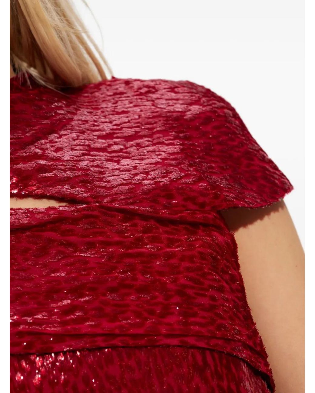 Self-Portrait Red Top With Lurex Thread