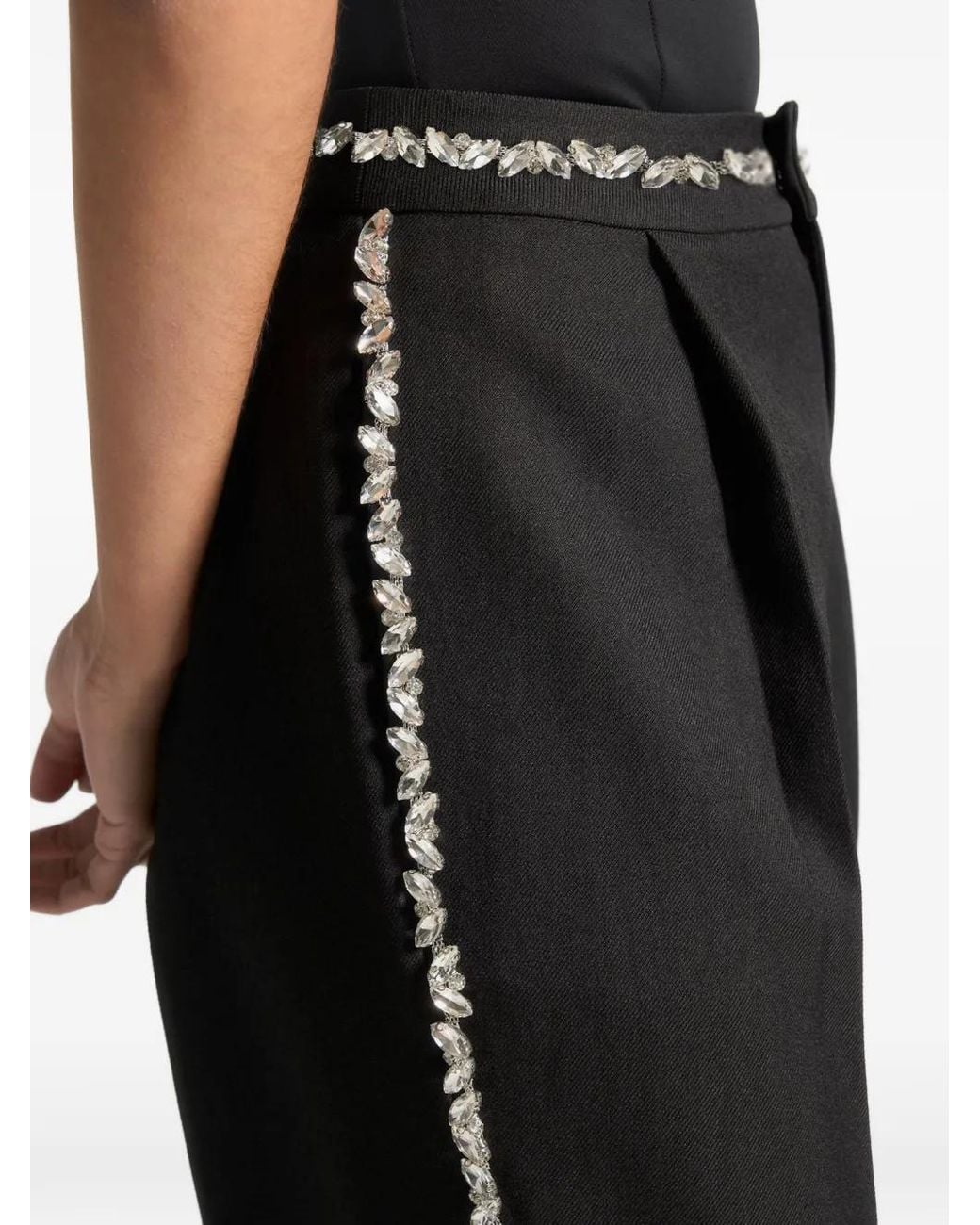 Manière De Voir Black Patricia Embellished Tailored Trousers