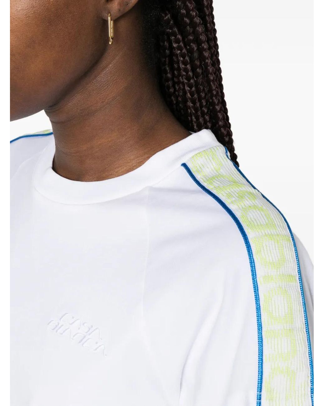 CASABLANCA Shoulder Tape T Shirt In White Lyst UK CASABLANCA Shoulder Tape T Shirt In White Lyst UK