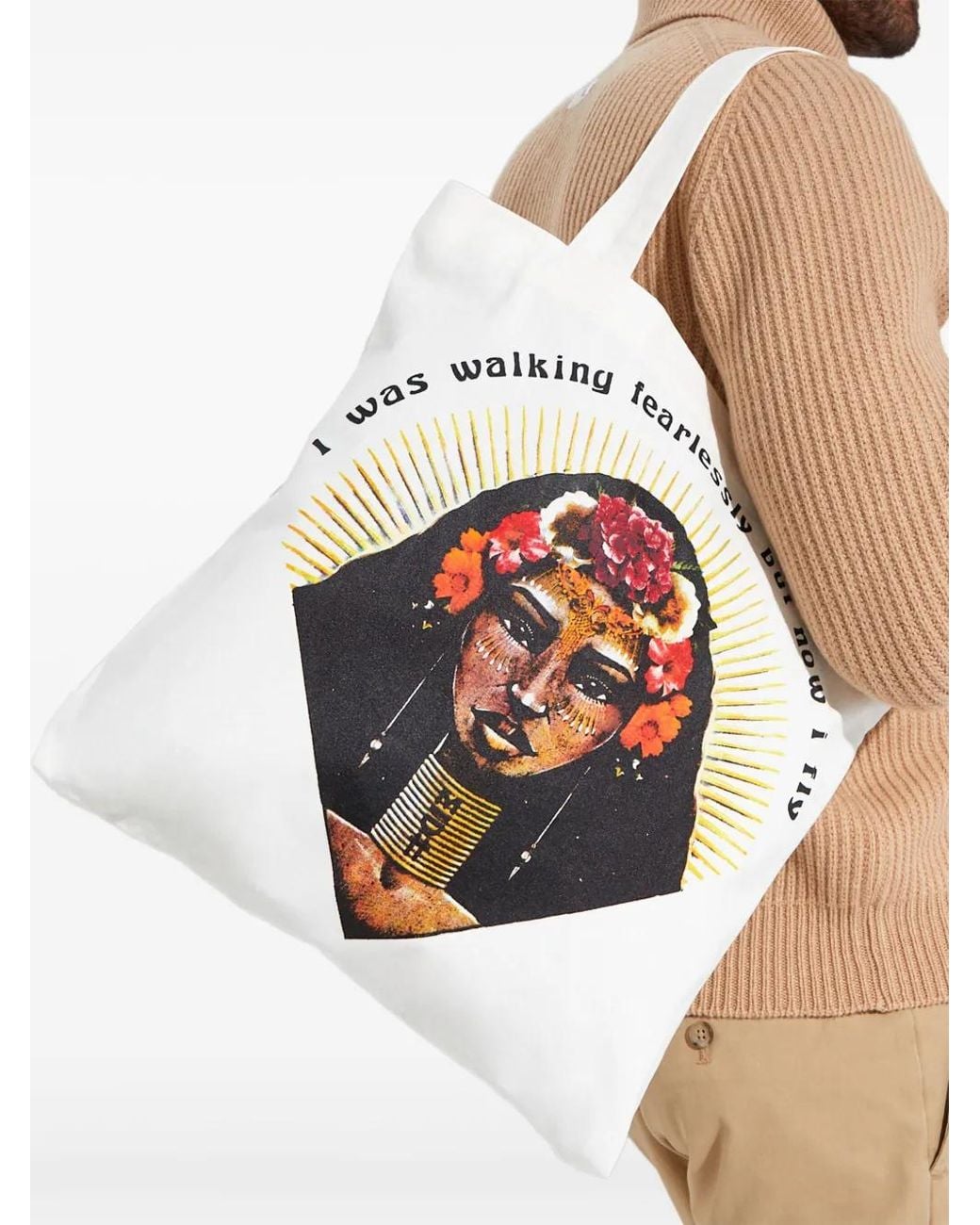 One Teaspoon White Double-Handle Shopper Bag