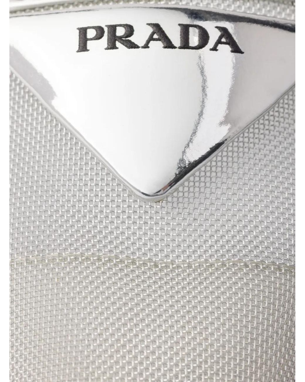 Prada White Mesh Fabric Slingback Pumps