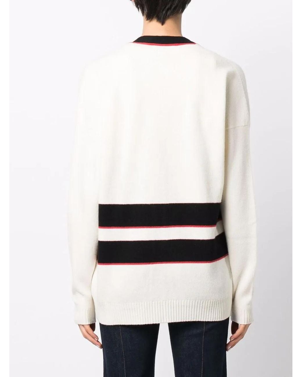 Sonia Rykiel Multicolor Striped-Trim Long Cardigan