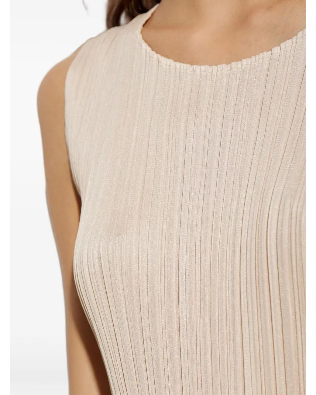 Pleats Please Issey Miyake White Pleated Dress