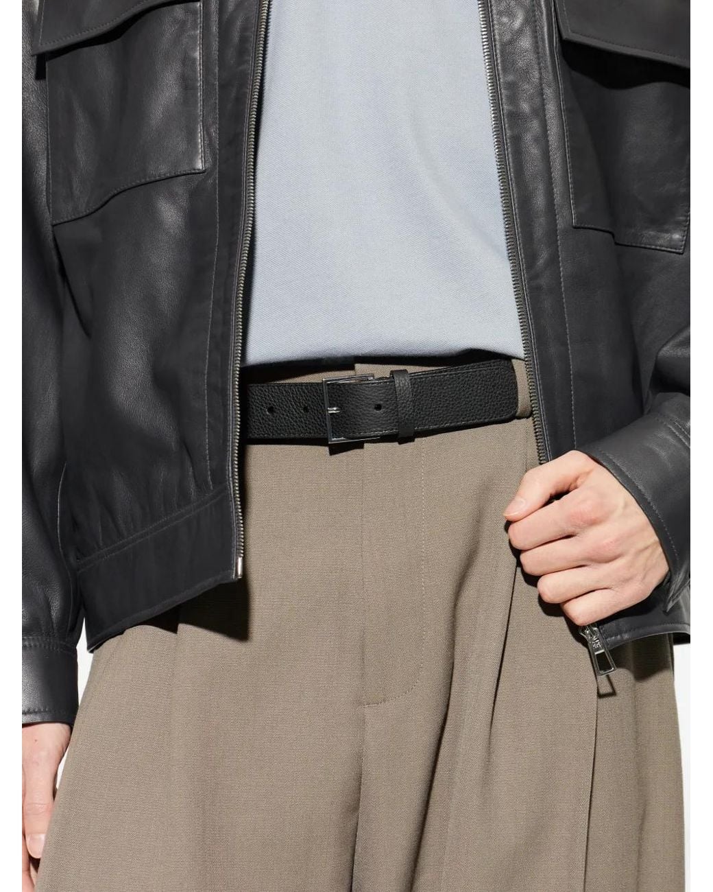 Ceinture En Cuir Grainé À Boucle Paul Smith pour homme en coloris Black