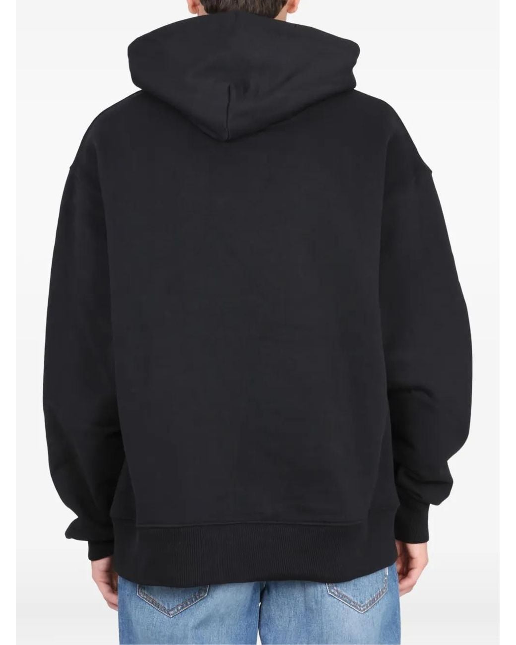 Department 5 Black Heart-Embroidered Cotton Hoodie for men
