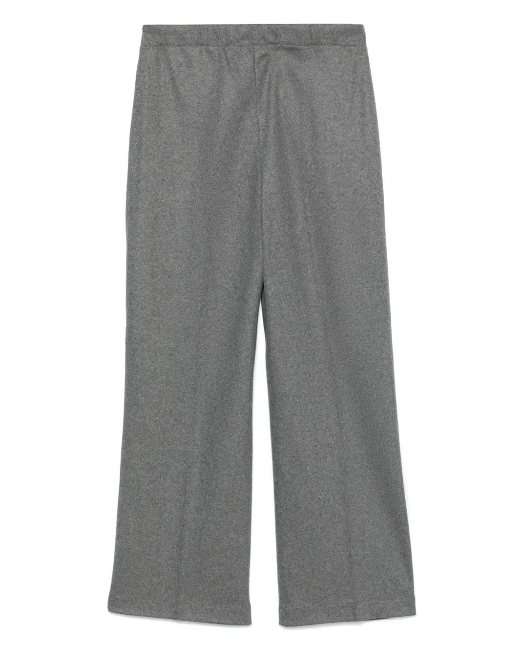Seventy Gray Knitted Brushed Wool Straight Trousers