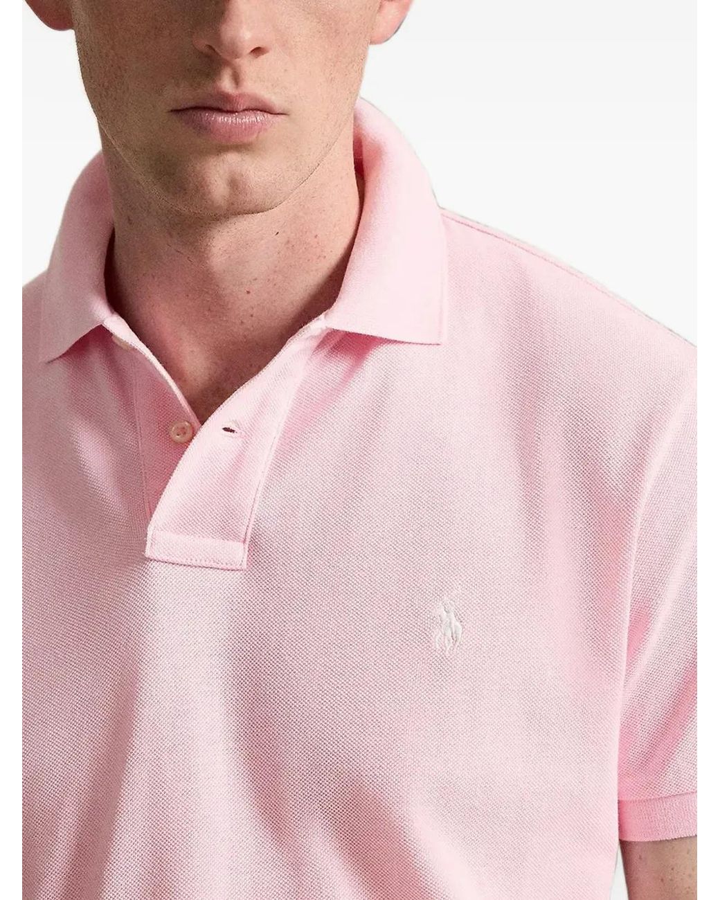 Polo Ralph Lauren Pink Logo-Embroidered Piqué-Knit Polo Shirt for men