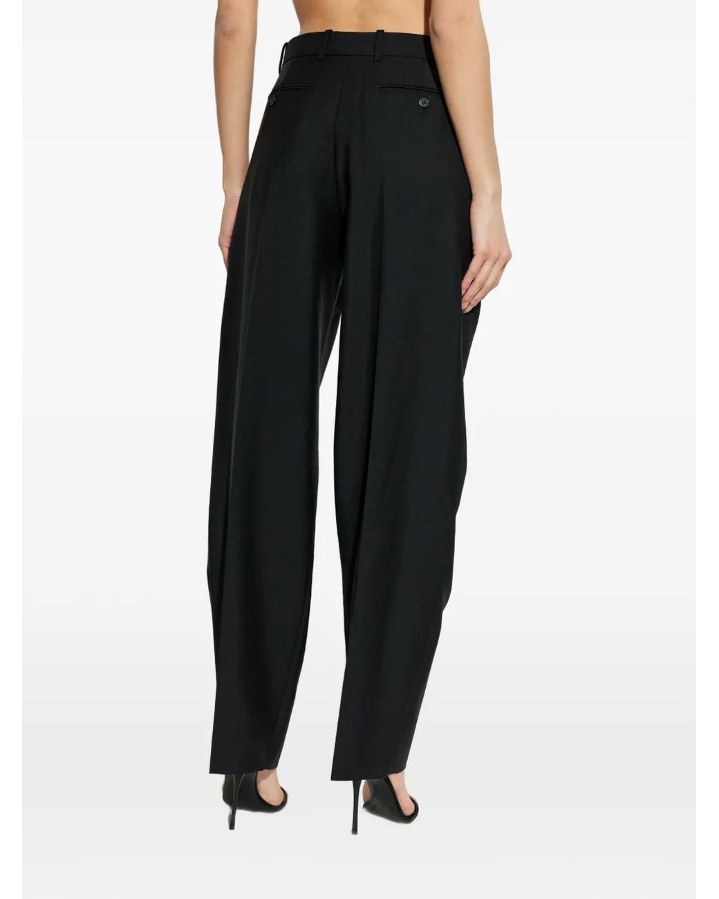 Givenchy Black Wool Pleated Trousers