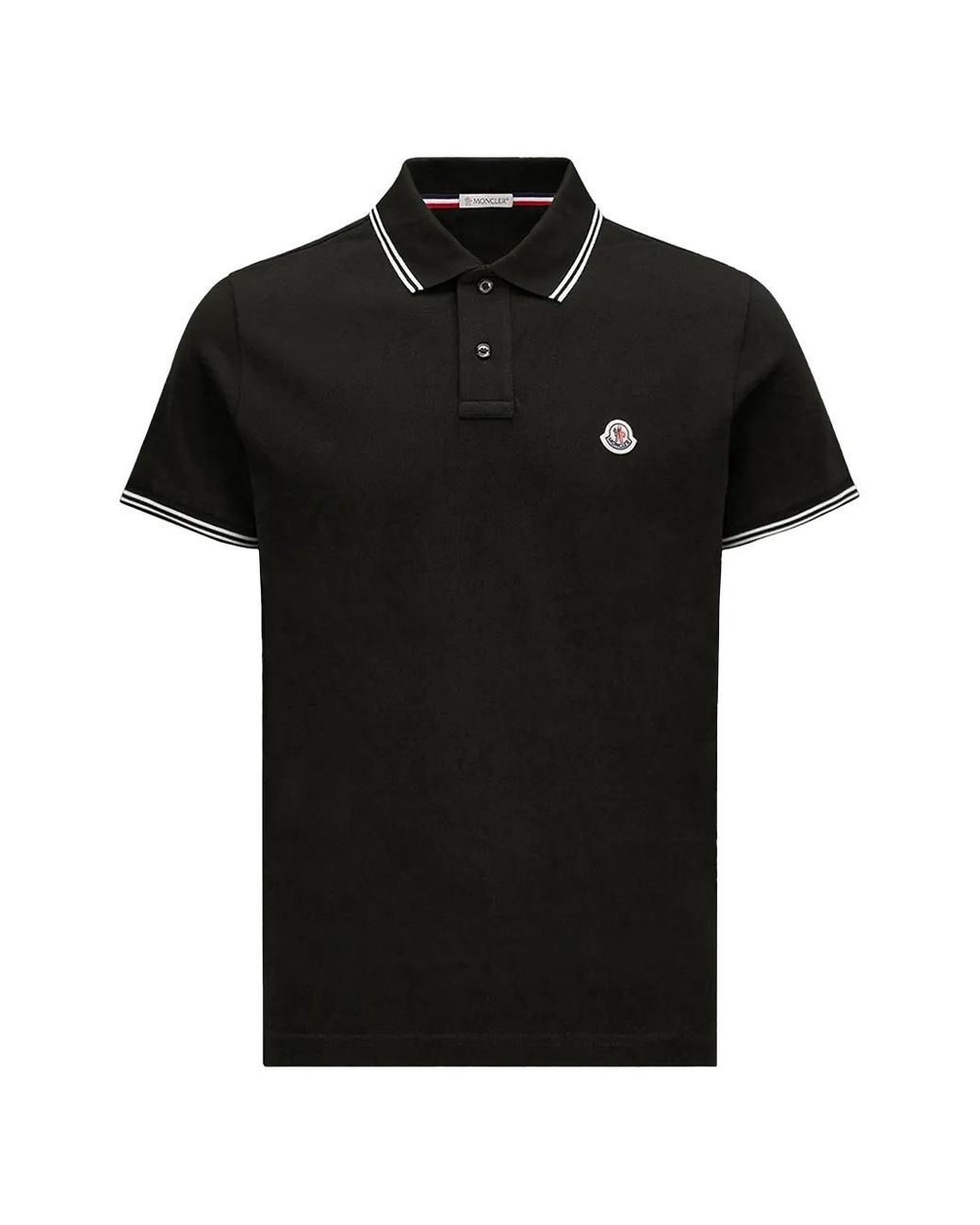 Polo À Patch Logo Moncler pour homme en coloris Black