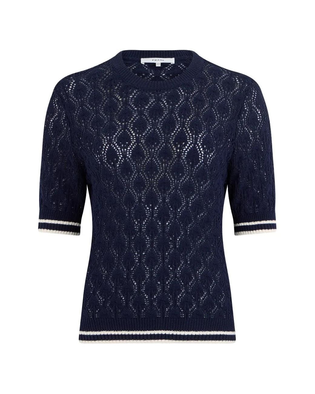 FRAME Blue The Rookie Crew Cotton Sweater