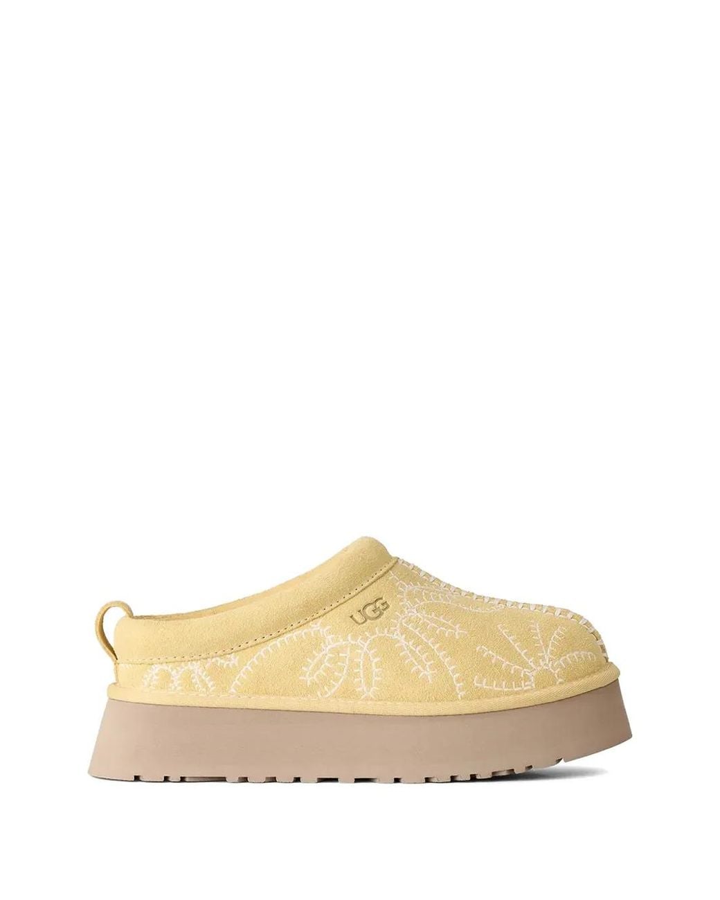 Ugg Natural Tazz Botanic Embroidered Platform Mules