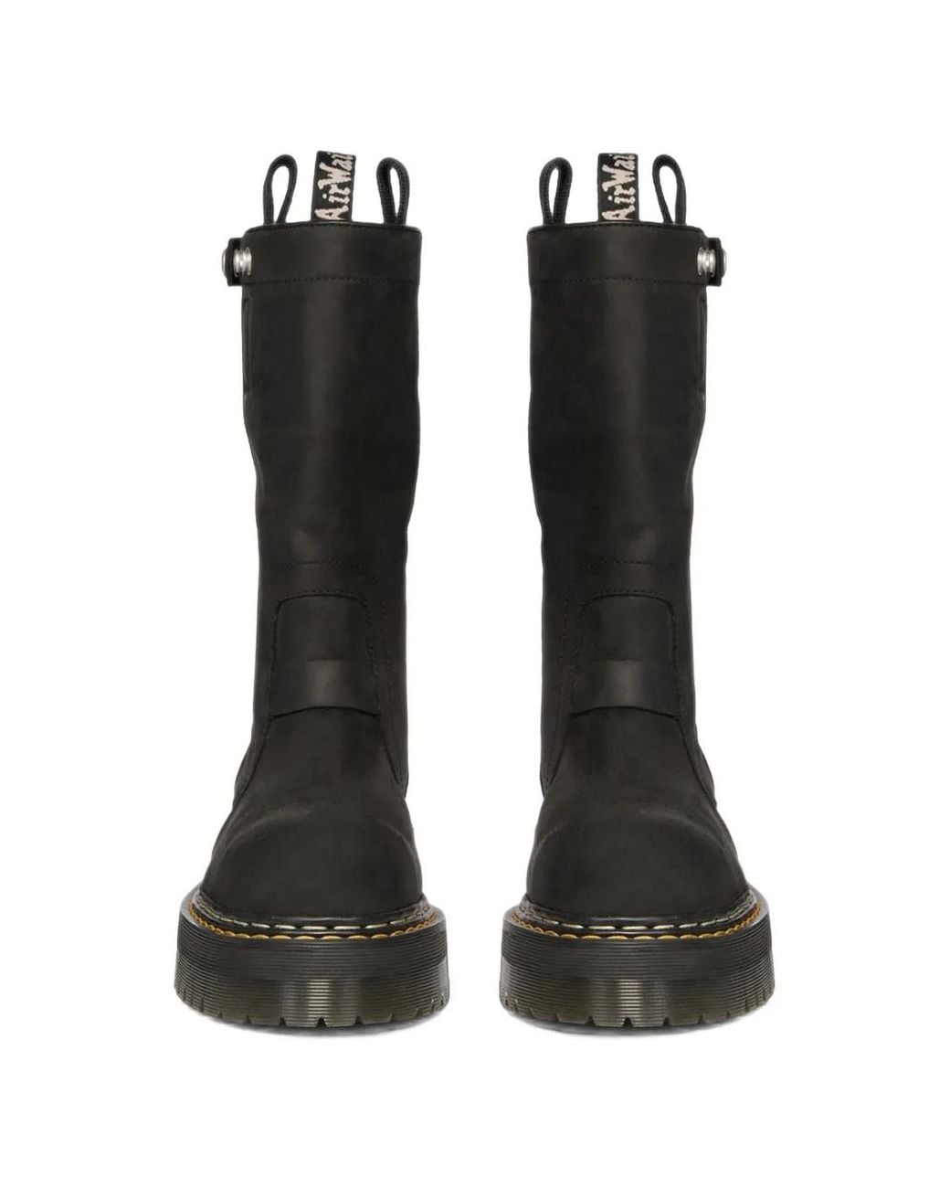Rick Owens Black X Dr. Martens Quad Buckle-Strap Biker Boots for men