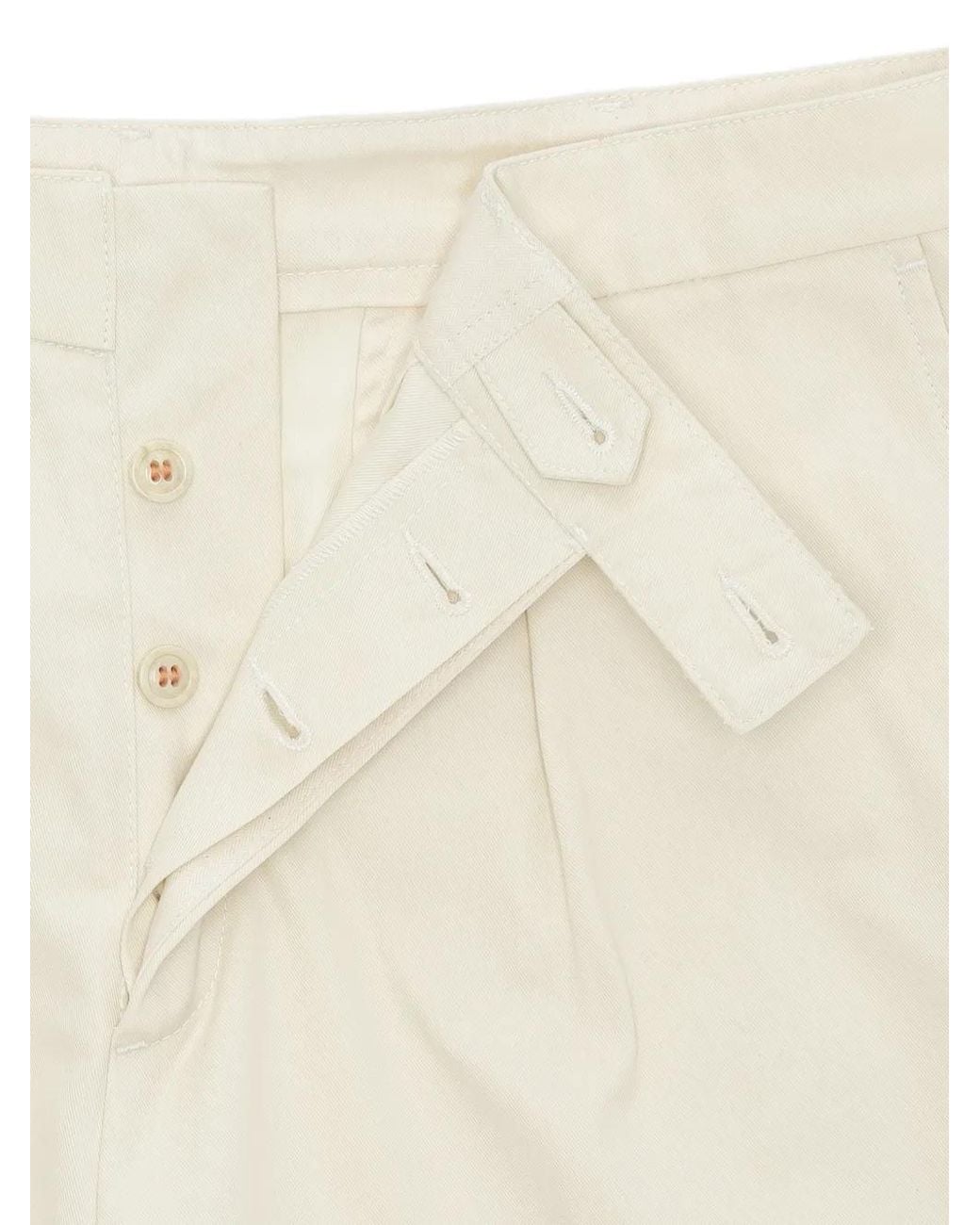Fortela White Riviera Pleated Cotton Straight-Leg Trousers for men