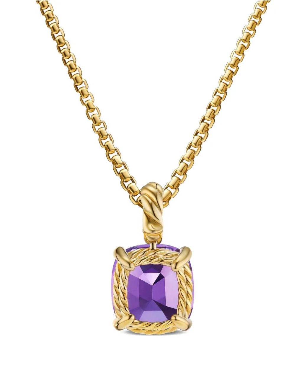 David Yurman Metallic 18Kt Marbella Amethyst Pendant (12Mm)