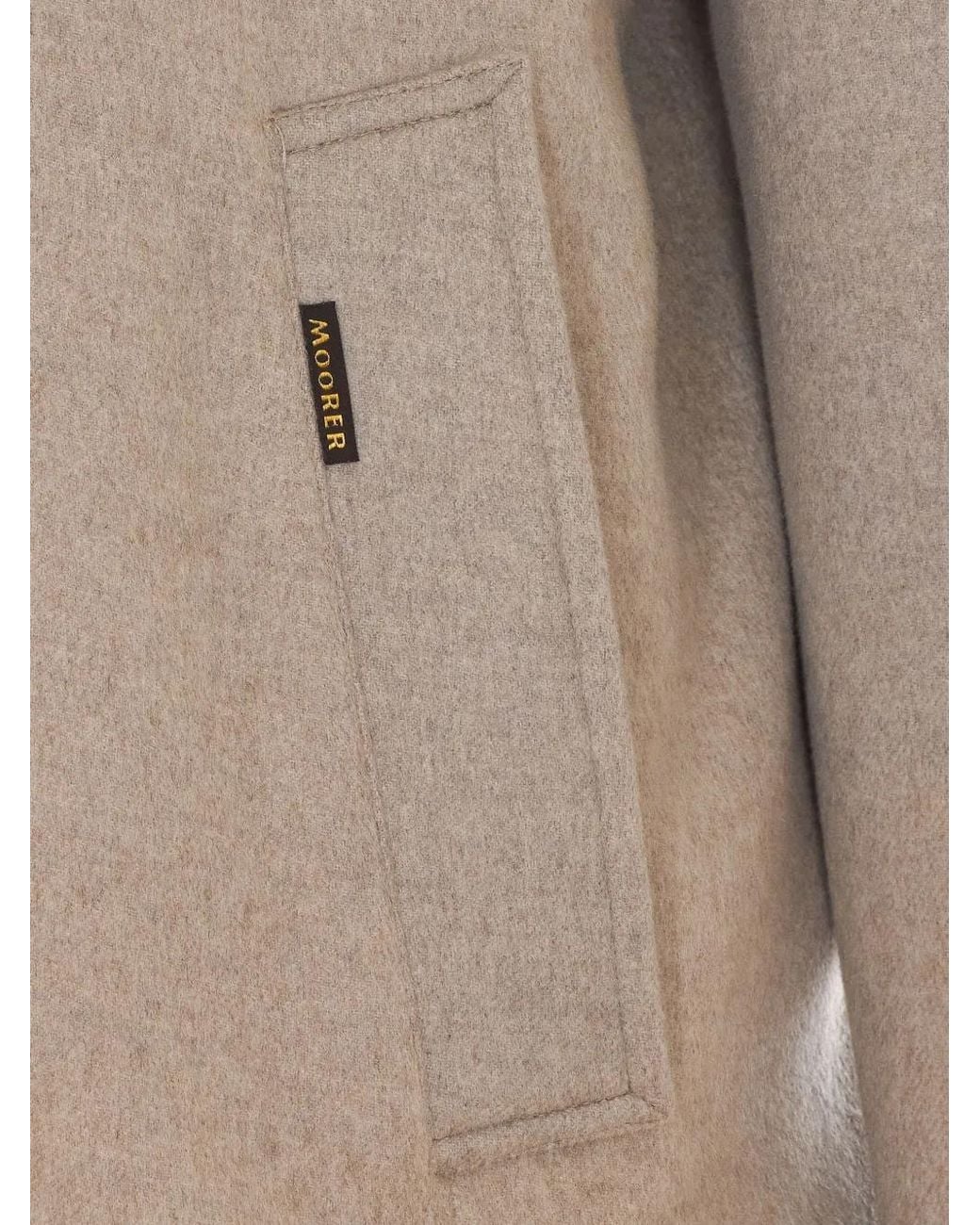 Moorer Natural Simmons-Bab Shearling-Collar Single-Breasted Coat for men