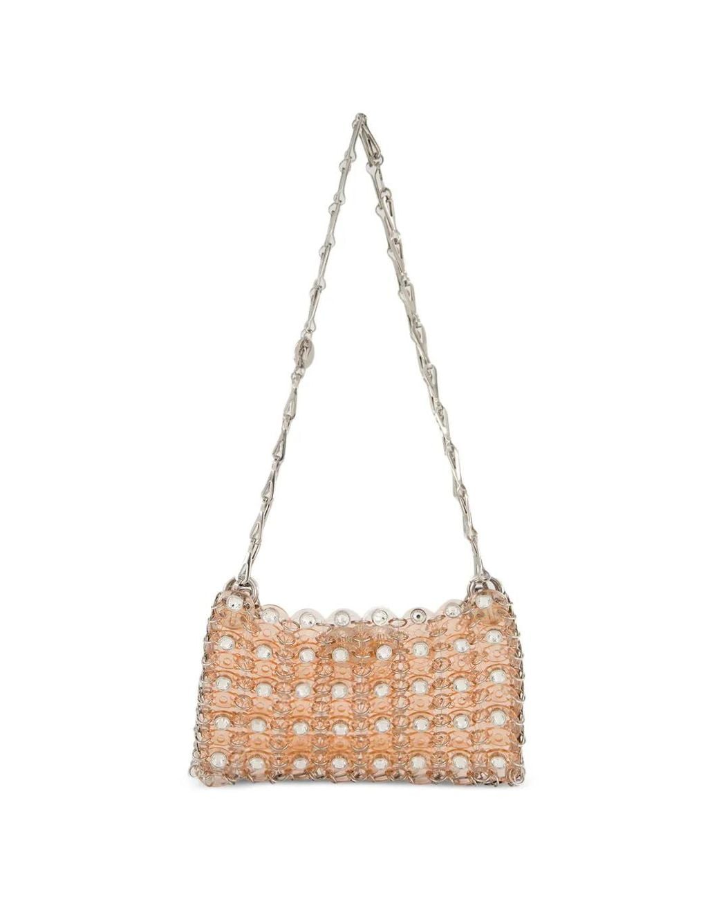 Rabanne Natural Mini Sac Porté Épaule Nano 1969 À Ornements De Cristaux