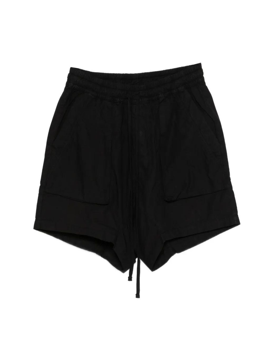 Thom Krom Black Marble-Print Drop-Crotch Shorts for men