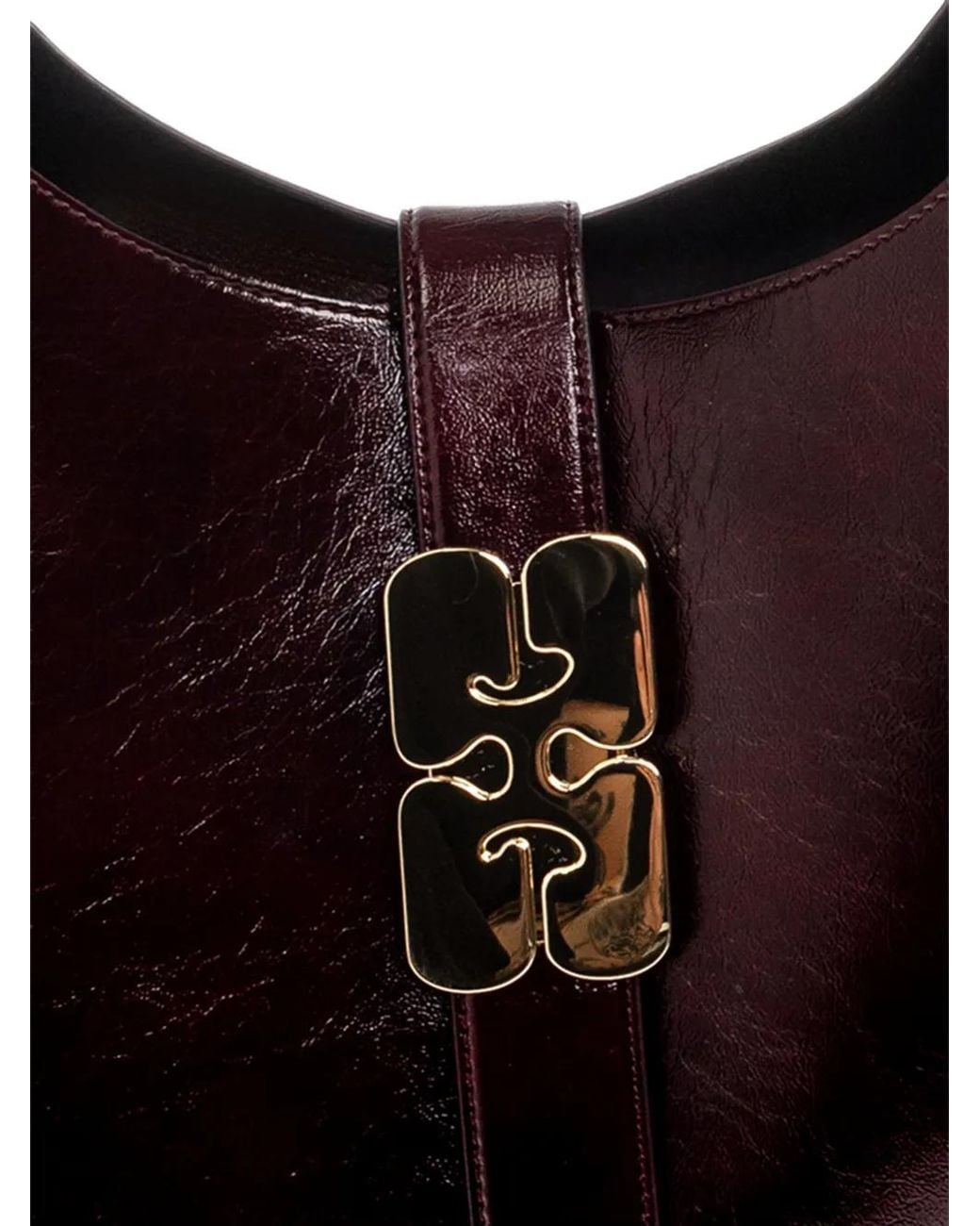 Ganni Black Butterfly-Plaque Shoulder Bag