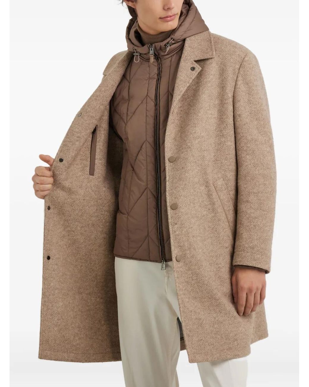 Canali Natural Hooded Single-Breasted Coat for men