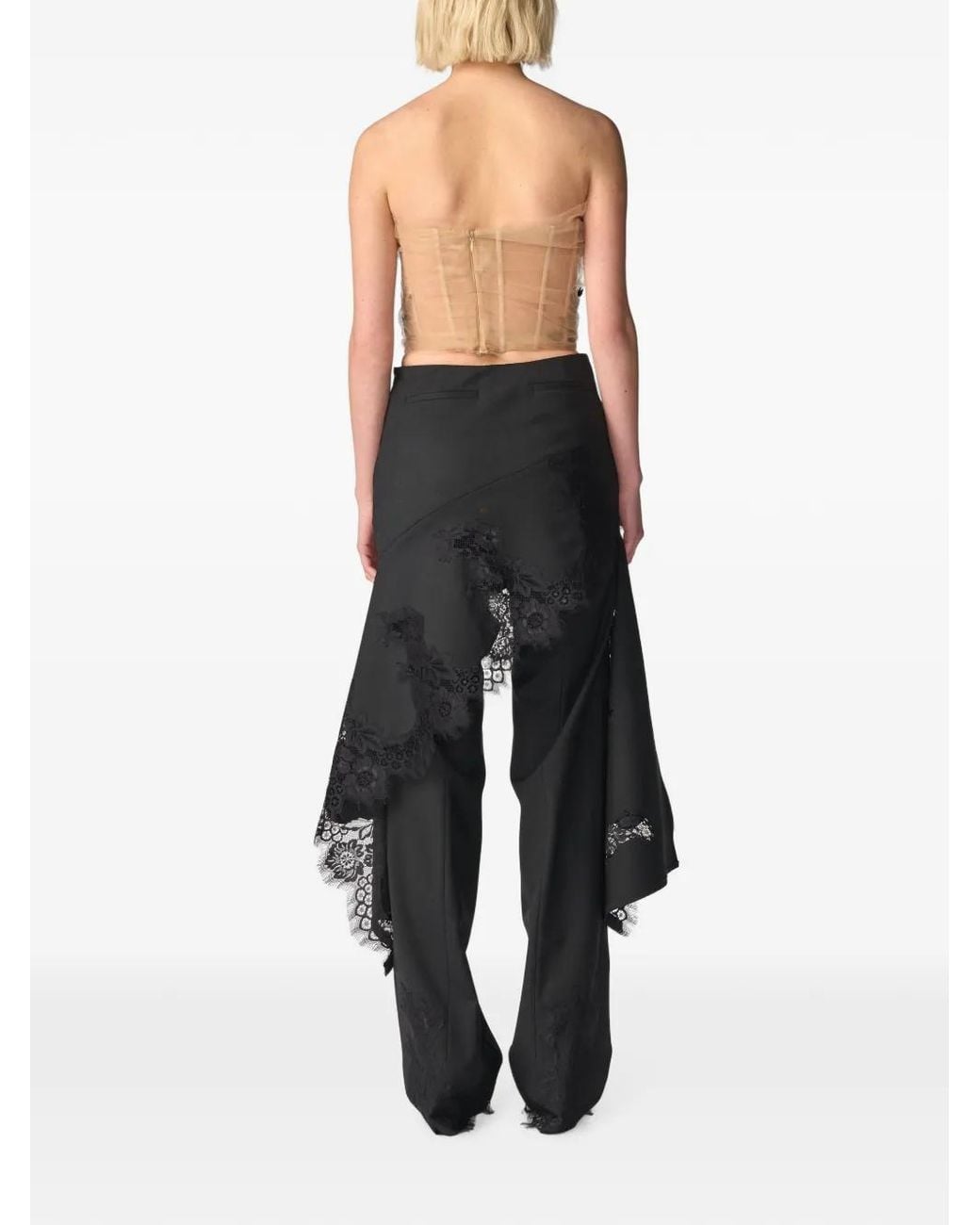 Monse Pink Floral-Motif Tulle Corset Top