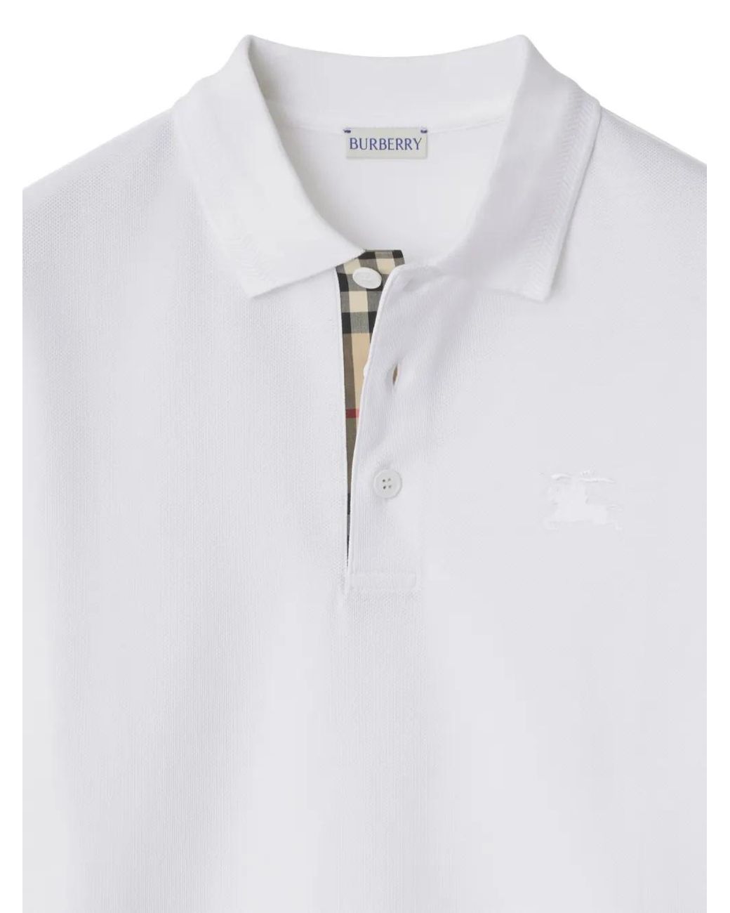 Burberry White Cotton Polo Shirt for men