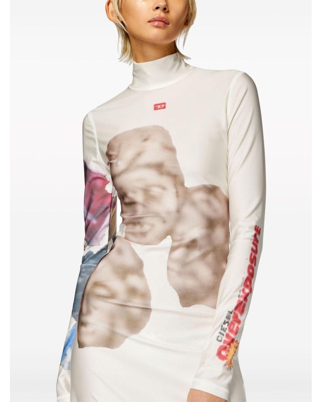 white short sweater dress Get On Down Long Sleeve Knit Mini Dress Off White main image 0