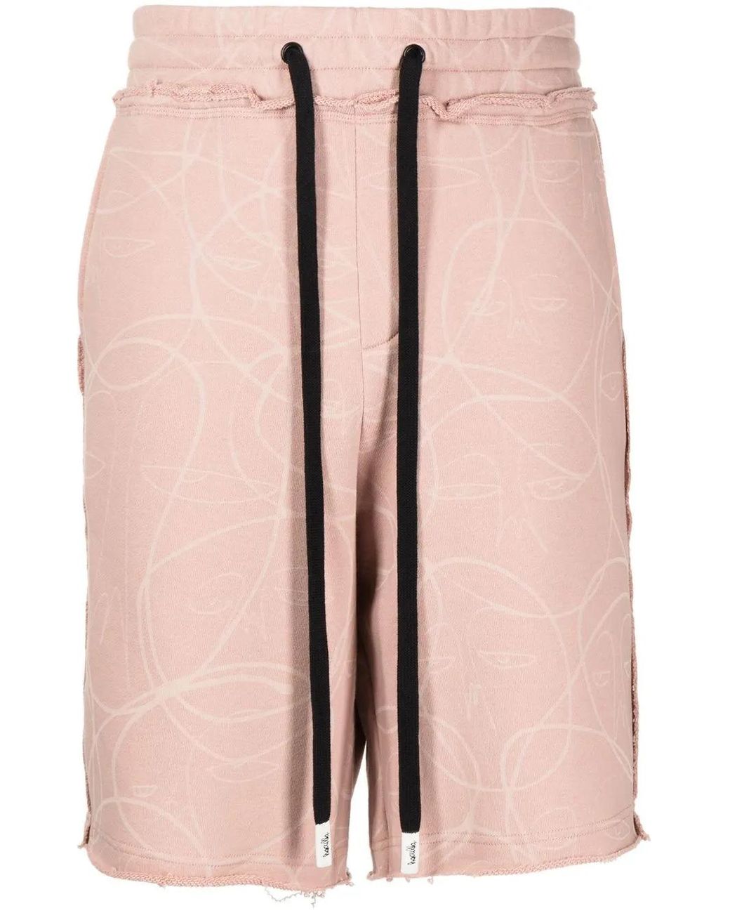 Haculla Pink Abstract-Print Knee-Length Shorts for men