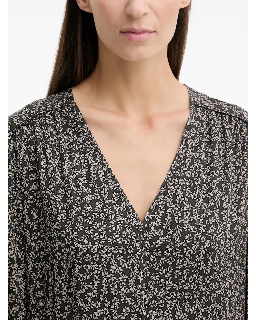 Marc O' Polo Gray Midikleid mit V-Ausschnitt