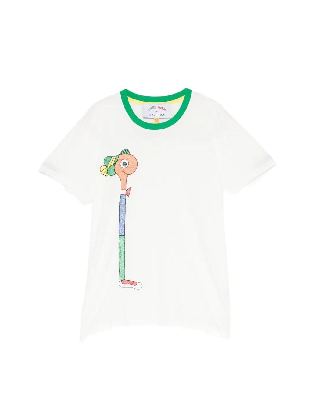 MIRA MIKATI Blue Lowly Worm X Lowly Embroidered T-Shirt