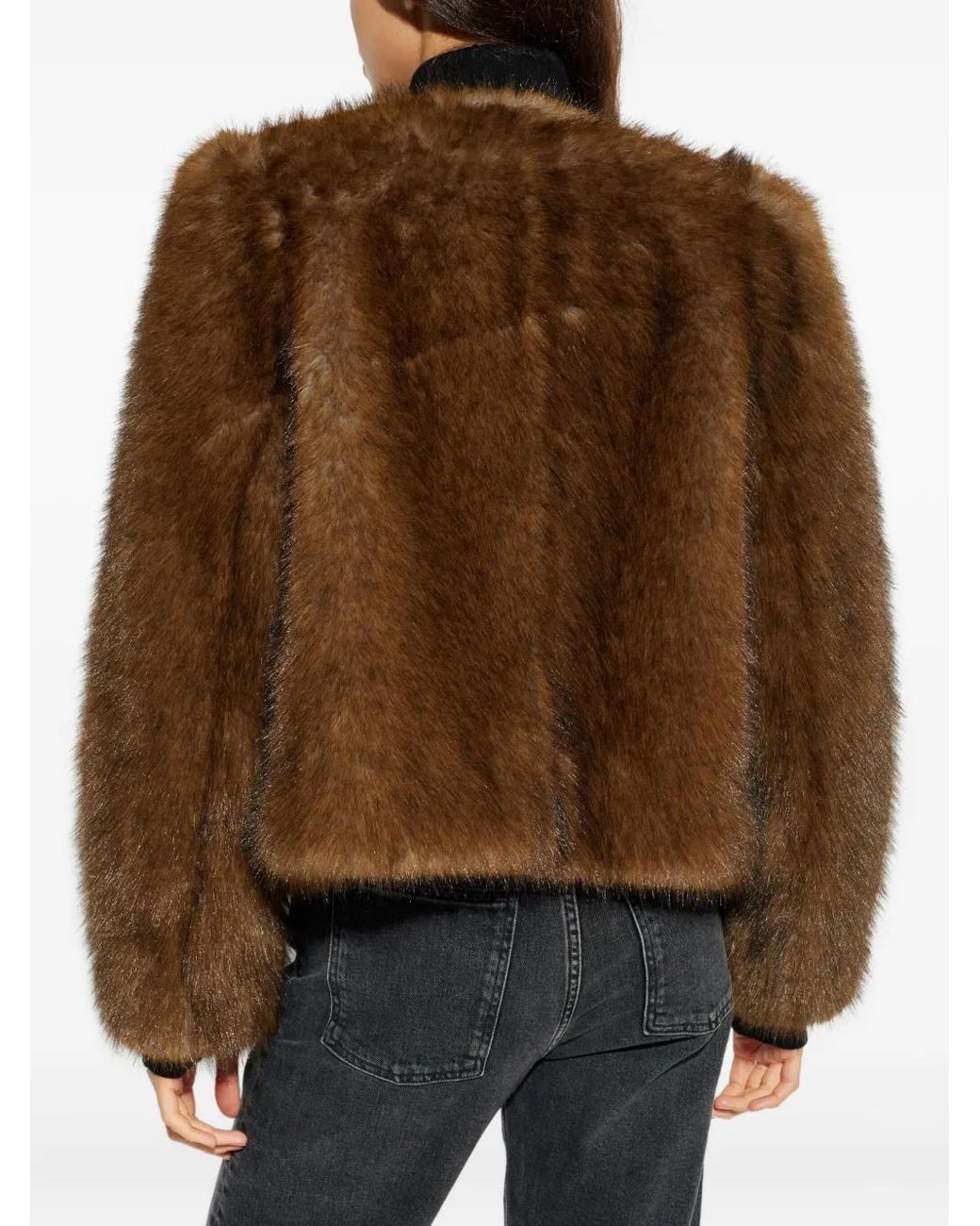 Stand Studio Brown Sadie Faux Fur Jacket