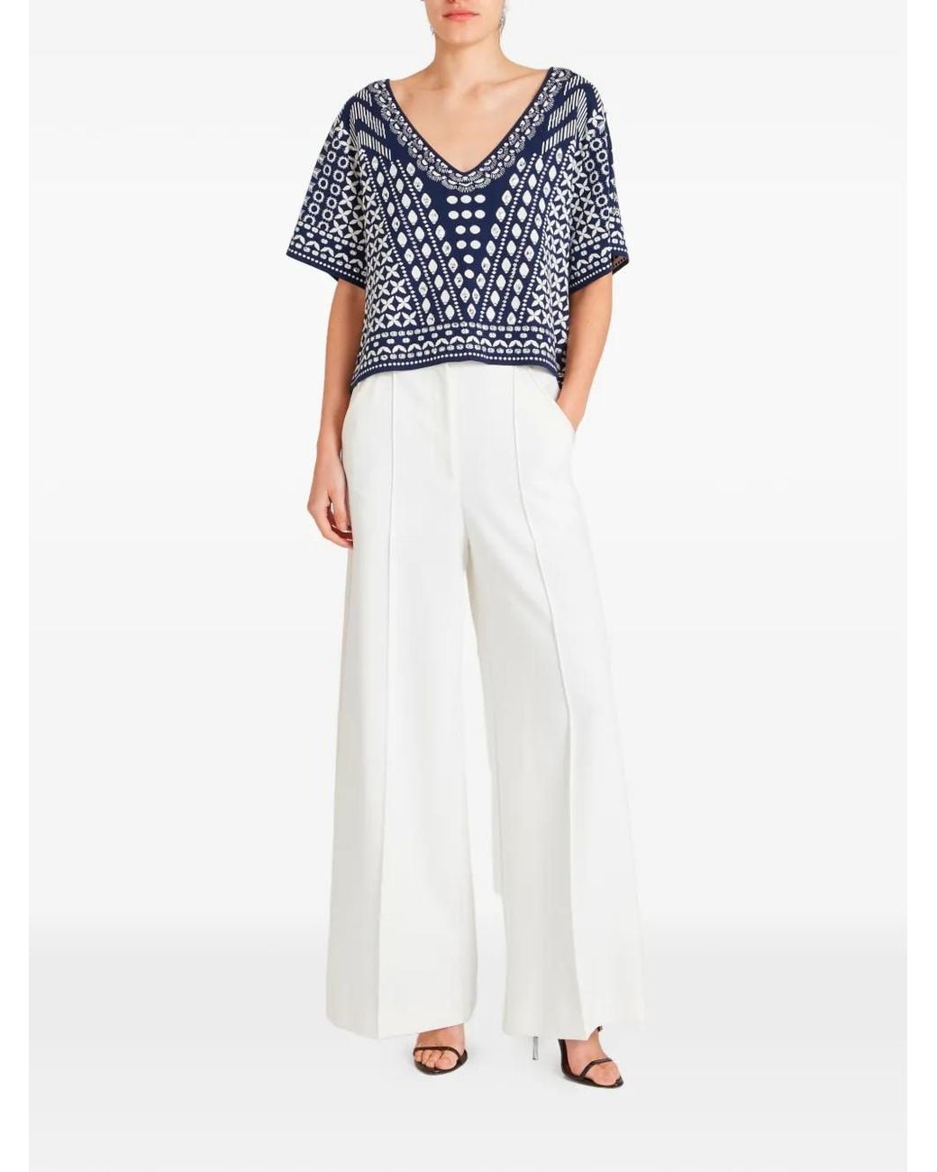 Temperley London Blue Tlalli Knitted Top