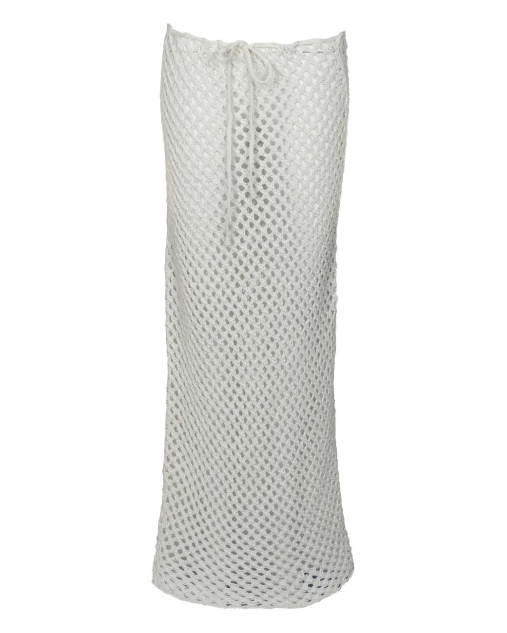 Bananhot Gray Open-Knit Skirt