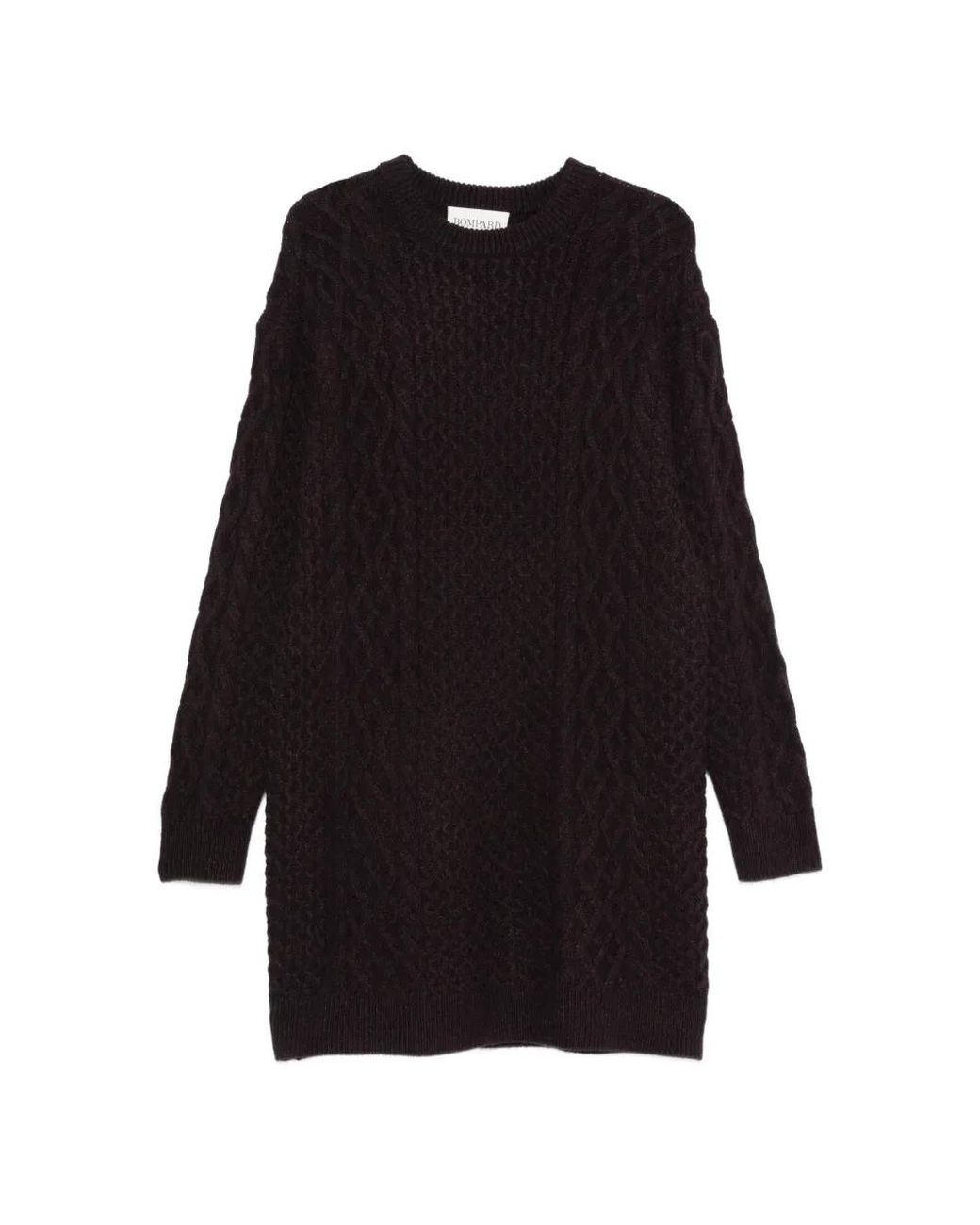 Bompard Black Long-Sleeve Cable-Knit Sweater